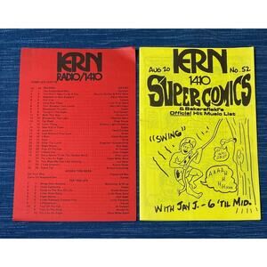 Vtg 70's Radio Station KERN 1410 Music Playlist & Comic Book Bakersfield CA 999A